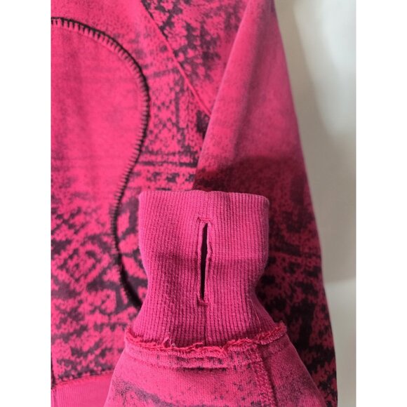 Lululemon Scuba Jacket Special Edition Pink Snowflake Fluffy Hood Full Zip Sz 4 - Picture 8 of 15